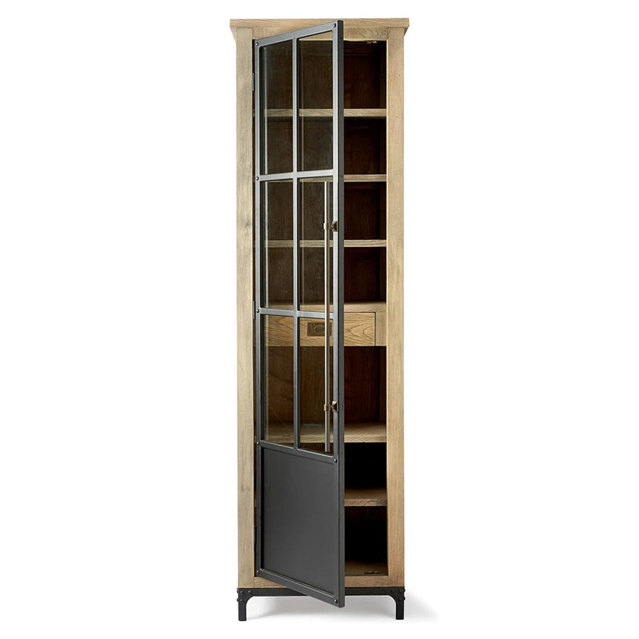 Hoxton vitrinszekrény nyitott ajtóval belső polcokkal