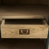 Fa fiók részlet újrahasznosított kőrisfa felülettel