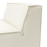 moduláris fehér kanapé részlet vastag szegélyvarrással