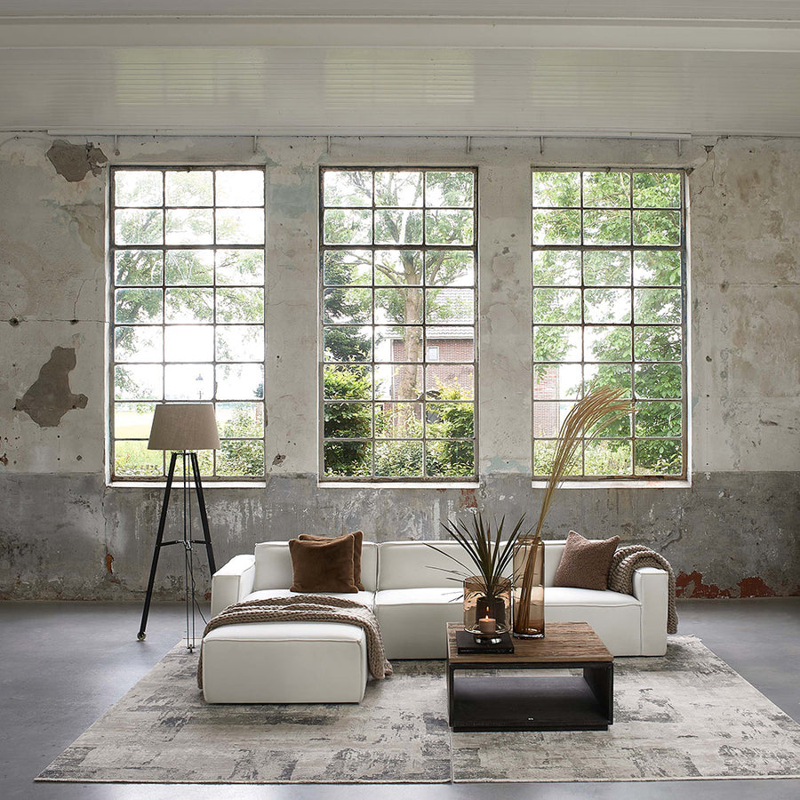 modern nappali fehér kanapé rendszerrel