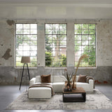 modern nappali fehér kanapé rendszerrel