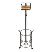 Fémből készült toalettpapír tároló állvány.