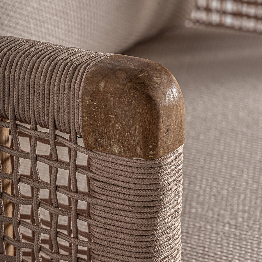 Kortárs teakfa kerti fotelágy.