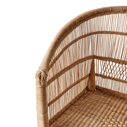 Termesztés rattanból készült, kézműves fotel.