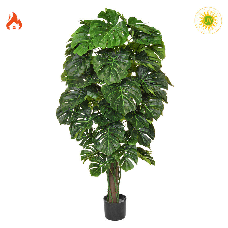 Zöld színű filodendron műnövény.