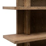 Vermont könyvespolc részlet, természetes tölgyfa felület és erezet