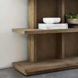 Vermont tölgyfa könyvespolc polc részlet, modern rusztikus kialakítás