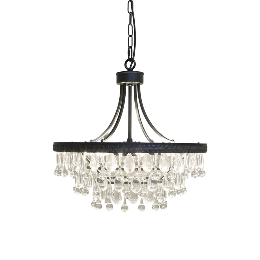 Versailles üvegcsillár 50 cm, bekapcsolt állapotban ragyogó fényjátékot adva