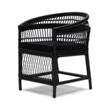 Victoria Falls fekete rattan szék enyhén oldalnézetből