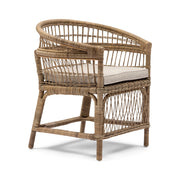 rattan karosszék oldalnézet íves háttámlával