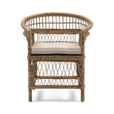 natúr rattan karosszék elölnézet párnával