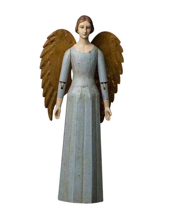 Babakék színű orléans-i angyal figura.