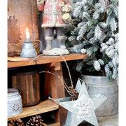 Antikolt felületű nagyméretű Mikulás figura.