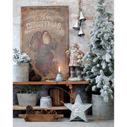 Antikolt felületű nagyméretű Mikulás figura.