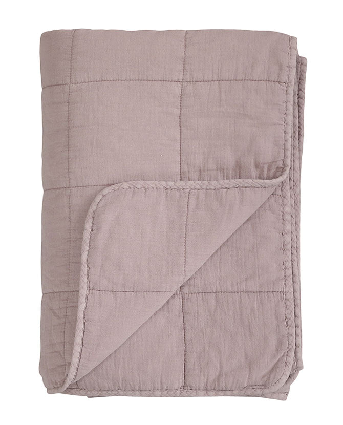 Pamutból készült, fáradt rózsaszín színű, steppelt kialakítású, vintage takaró paplan-