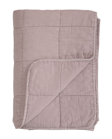 Pamutból készült, fáradt rózsaszín színű, steppelt kialakítású, vintage takaró paplan-