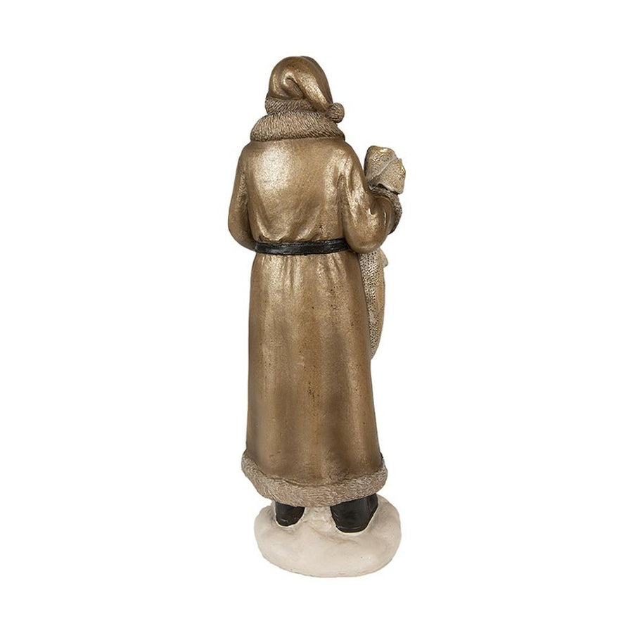 Óarany színű, karácsonyi Télapó figura.