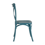 Műanyag, kék színű bisztrószék.