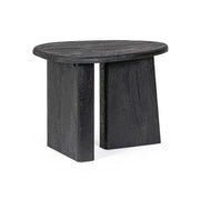 Fekete színű, formatervezett design dohányzóasztal.