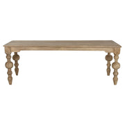 Natúr színű, díszes lábú, mangófa étkezőasztal.