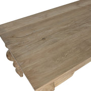 Natúr színű, díszes lábú, mangófa étkezőasztal.