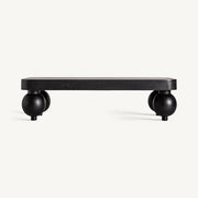 Zeniva fekete mangófa dohányzóasztal elölnézetből – kortárs dizájn a Vical Home-től.