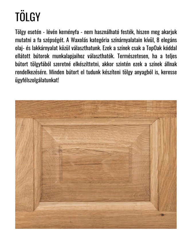 Fenyőfa konyhaszekrény tölgyfalappal 92 cm "Maison"