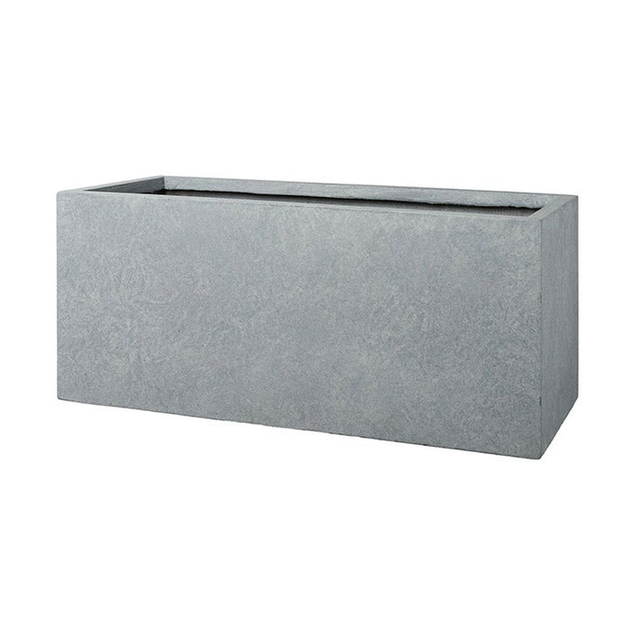 Fagyálló műgyantából készült, modern kortárs stílusú, beton hatású, antracitfekete színű kültéri ültetőláda szett .