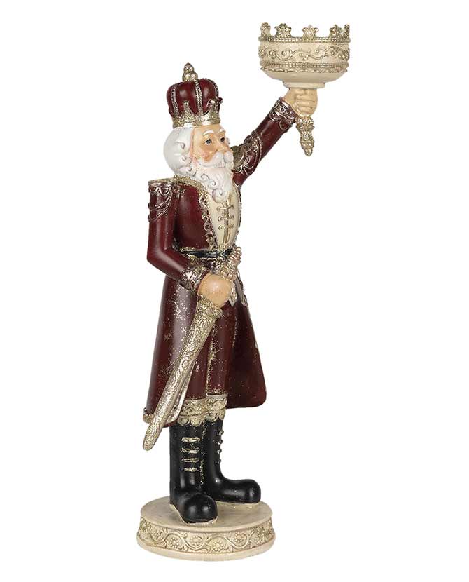 2 db os, 28 cm magas, diótörő király formájú karácsonyi mécsestartó figurák
