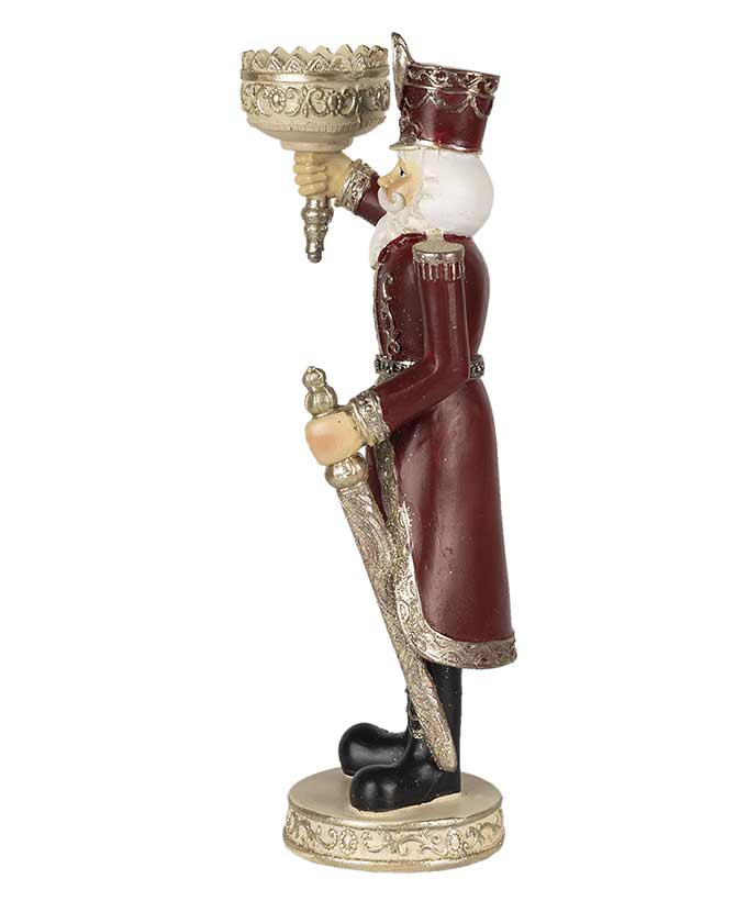 2 db os, 28 cm magas, diótörő király formájú karácsonyi mécsestartó figurák
