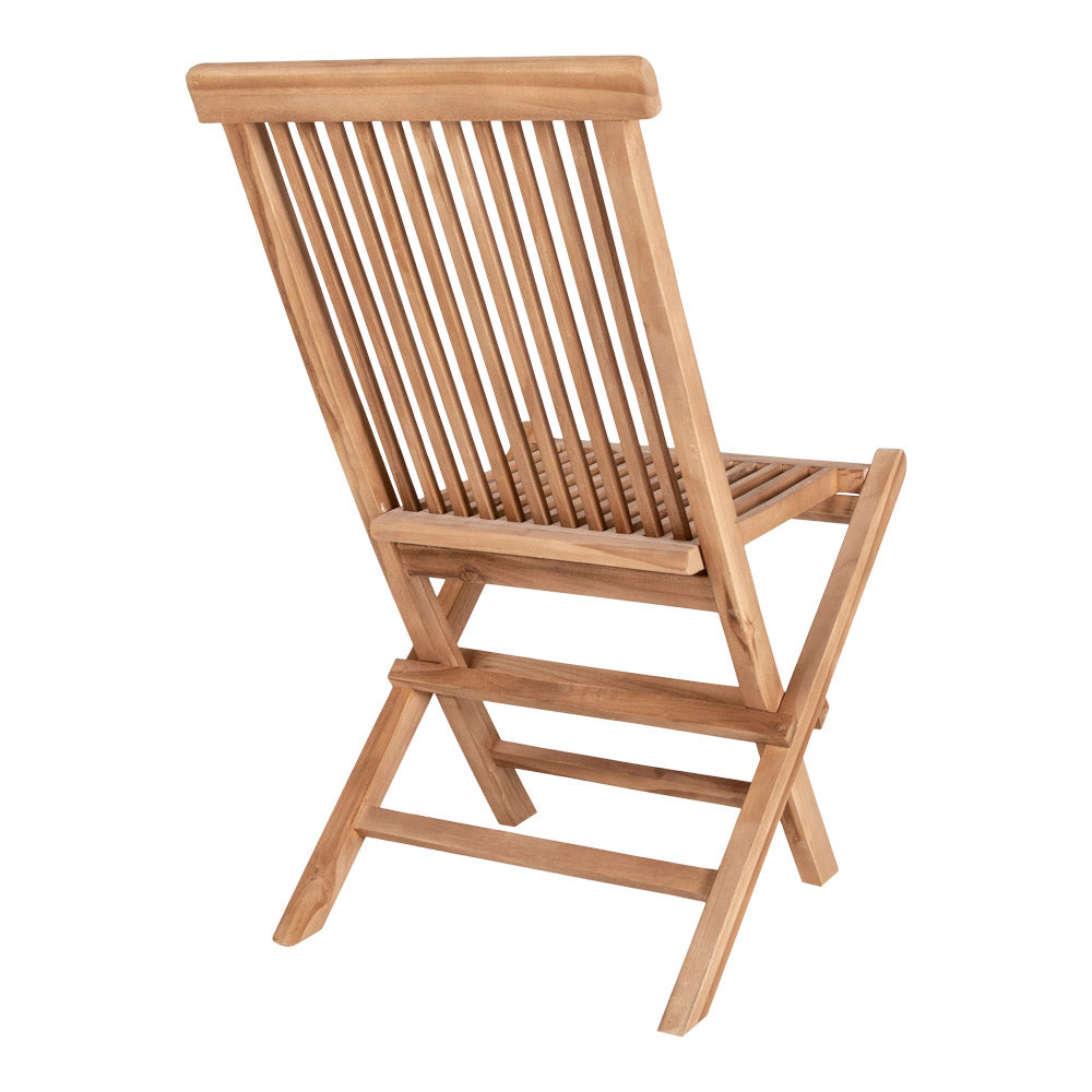 Natúr színű teakfából készült, összecsukható kerti szék.
