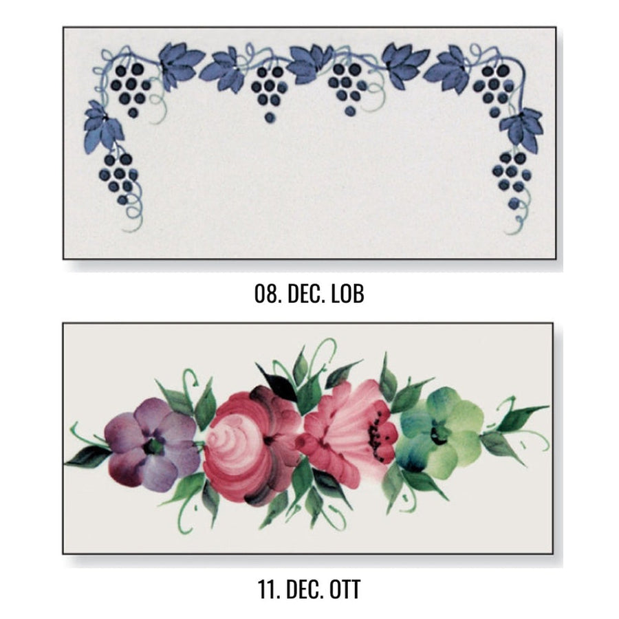 Festett kerámia díszítések.