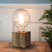 KUB fa asztali dekorfoglalat E27