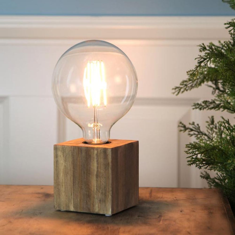 KUB fa asztali dekorfoglalat E27