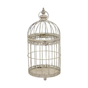 Nagyméretű, 34, 49 és 56 cm magas, antik szürke színű patinás fémből készült vintage kalitkaszett