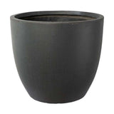 Prémium minőségű, nagyméretű, 25, 35 és 44 cm átmérőjű, fagyálló műgyantából készült, modern kortárs stílusú, beton hatású, antracit fekete színű kültéri kaspószett