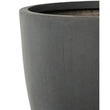 Prémium minőségű, nagyméretű, 25, 35 és 44 cm átmérőjű, fagyálló műgyantából készült, modern kortárs stílusú, beton hatású, antracit fekete színű kültéri kaspószett