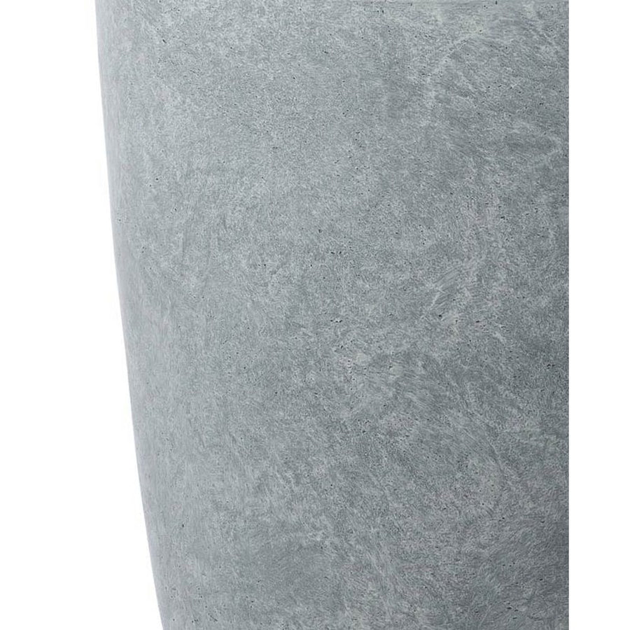 Prémium minőségű, nagyméretű, 25, 35 és 44 cm átmérőjű, fagyálló műgyantából készült, modern kortárs stílusú, beton hatású, szürke színű kültéri kaspószett