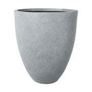 Prémium minőségű, nagyméretű, 34, 42 és 50 cm átmérőjű, fagyálló műgyantából készült, modern kortárs stílusú, beton hatású, szürke színű kültéri kaspószett 