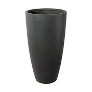 Fagyálló műgyantából készült, modern kortárs stílusú, beton hatású, antracitfekete színű kültéri kaspószett.