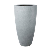 Prémium minőségű, óriás méretű, 60, 80 és 100 cm magas, fagyálló műgyantából készült, modern kortárs stílusú, kő hatású, szürke színű kültéri kaspószett