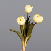 Fáradt krém színvilágú, vintage stílusú, 3 szálból álló tulipán csokor művirág-