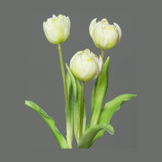 3 szálból álló, krém színű tulipáncsokor művirág.
