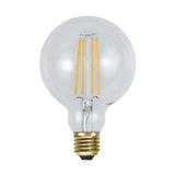 Clear Filament dekorációs izzó. Meleg fehér fényű LED dekorációs izzó áttetsző üveggel.