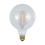 Clear Filament dekorációs izzó. Meleg fehér fényű LED dekorációs izzó áttetsző üveggel.