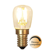 Dimmelhető, meleg fehér fényű LED vintage izzó borostyánszín üveggel.