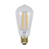 Clear Filament dekorációs izzó. Meleg fehér fényű LED dekorációs izzó áttetsző üveggel.