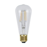 Clear Filament dekorációs izzó. Meleg fehér fényű LED dekorációs izzó áttetsző üveggel.