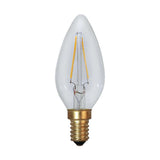 Clear Filament dekorációs izzó. Meleg fehér fényű LED dekorációs izzó áttetsző üveggel.