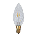 Clear Filament dekorációs izzó. Meleg fehér fényű LED dekorációs izzó áttetsző üveggel.